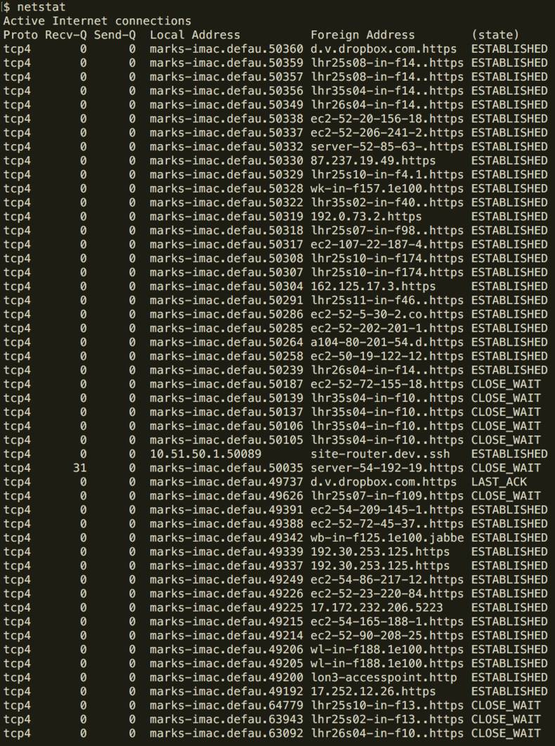 shell netstat
