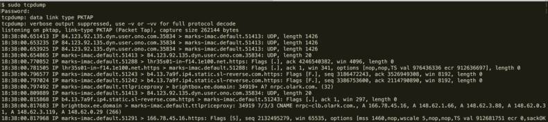 shell tcpdump
