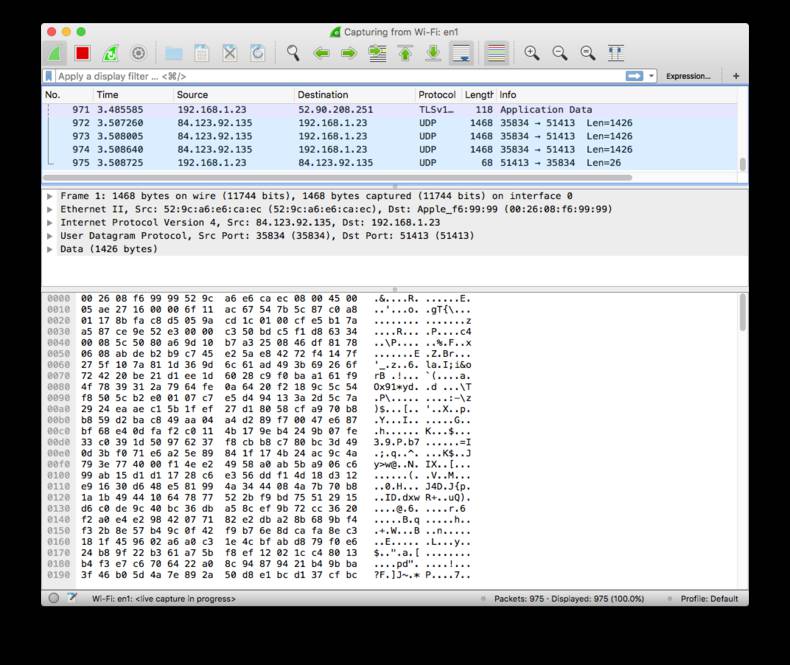 shell wireshark